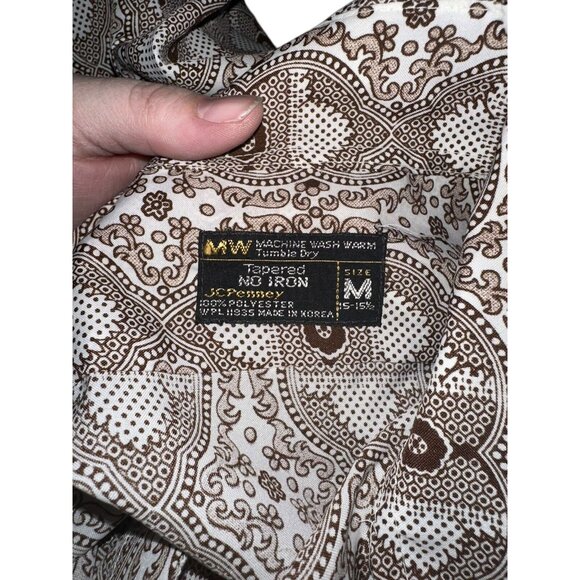 JCPenney Men's Casual Button Down Shirt - Gray and Black Design - Picture 3 of 5